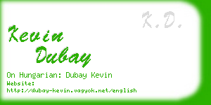 kevin dubay business card